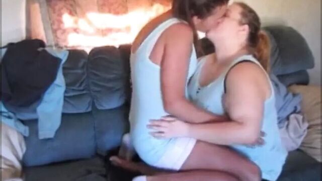 Wife Making Passionate Love To Her Girlfriend Kissing