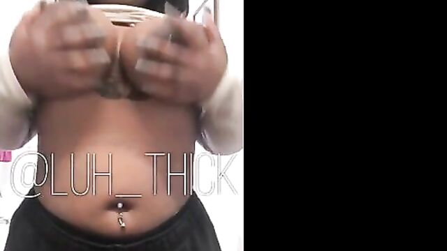 Thick Ebony Plumper with Pierced Nipples