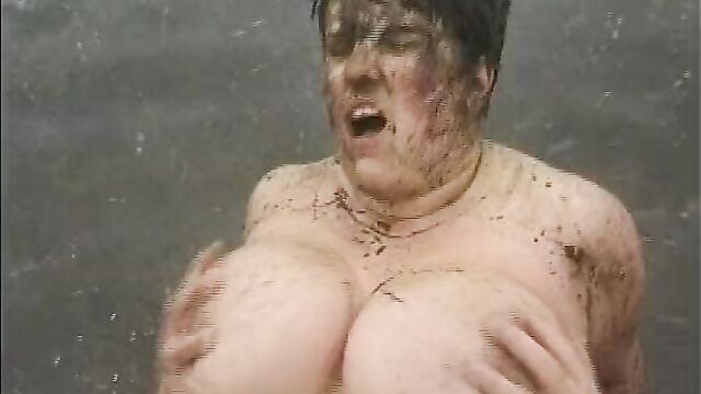 Fat woman fucked outdoors in the mud