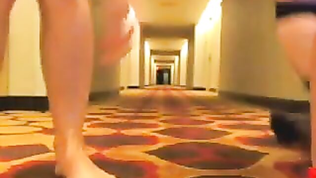 2 women with saggy tits nude in public ( Hotel )
