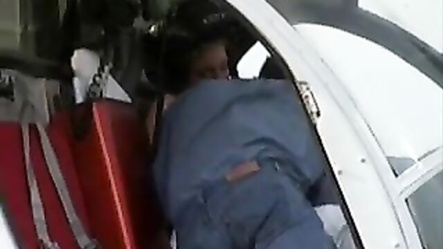 greta milos fucks pilot of helicopter