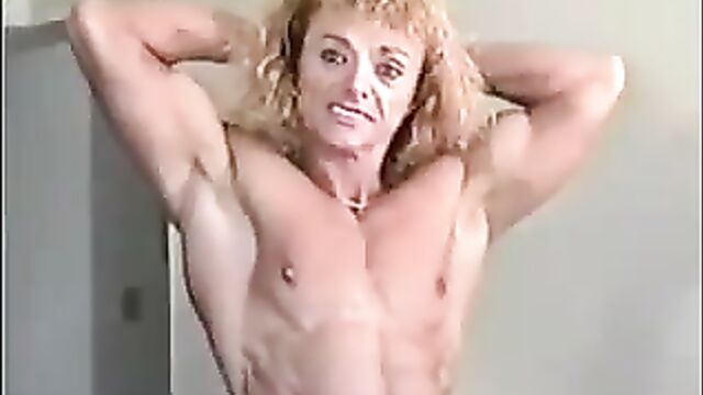 Christina Marshall topless flexing 2
