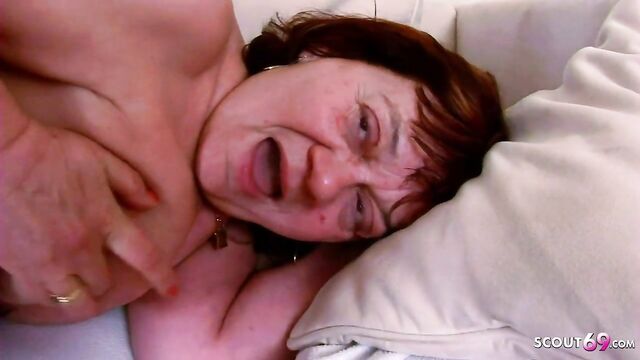 82 yr OLD UGLY GRANNY CAUGHT AND FUCK BY TEEN GRAND SON