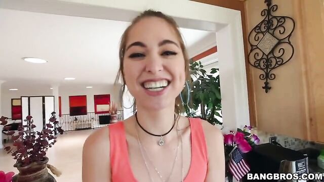 Cute teen Riley Reid takes huge cock