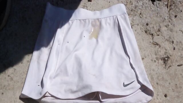 piss on white nike skort 2