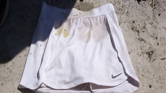 piss on white nike skort 2