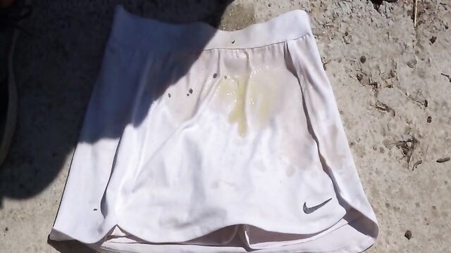 piss on white nike skort 2