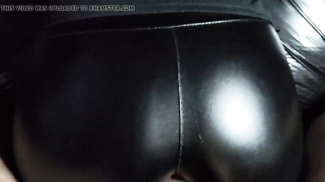 2 Cumshots For Ass in Black Leather Leggings