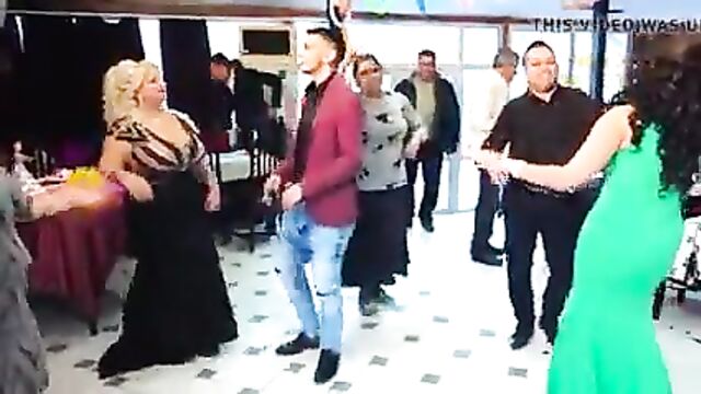 A woman with a huge bust dancing 5