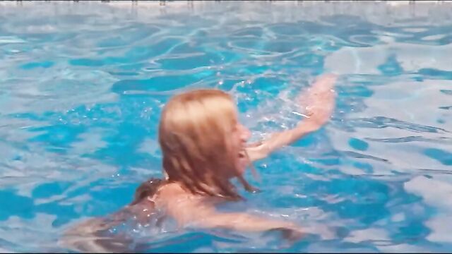 Suzanne Somers Topless Boobs Pool Scene from Magnum
