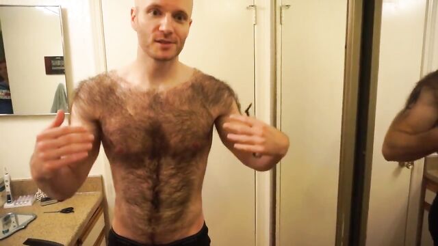 Hairiest man shaves his entire chest and back!