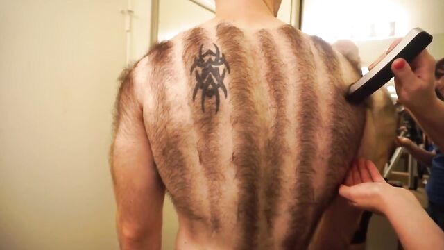 Hairiest man shaves his entire chest and back!