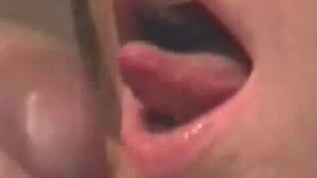 Close up cum swallow