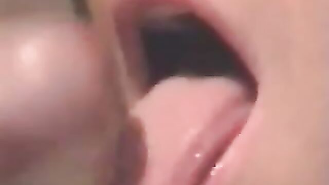 Close up cum swallow