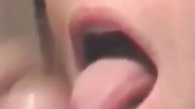 Close up cum swallow