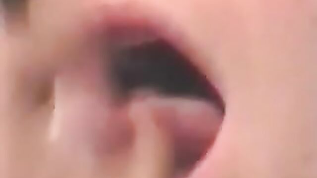 Close up cum swallow