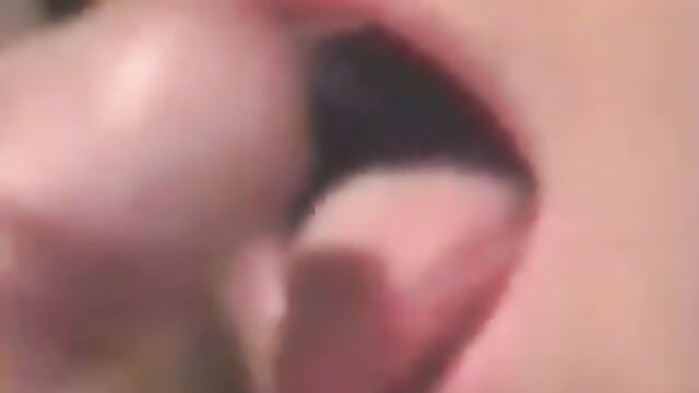 Close up cum swallow