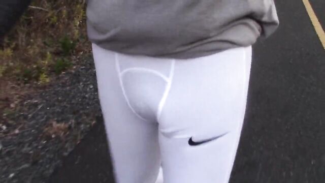 White Nike Running Tights