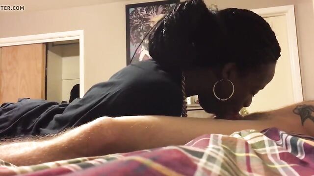 Black girlfriend blow and deepthroat