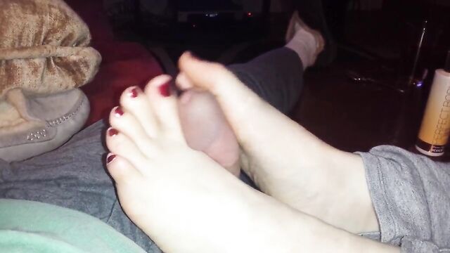 Wife Quick Couch Footjob