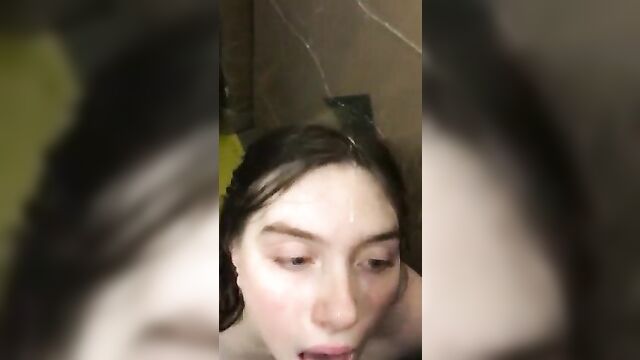 Girl takes facial at work