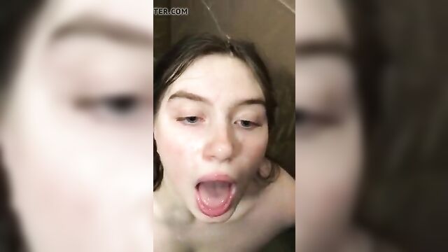 Girl takes facial at work