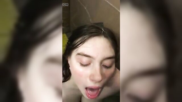 Girl takes facial at work