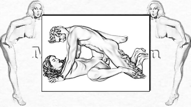 Erotic Drawings of Marc Blanton - Nymphs and Satyr