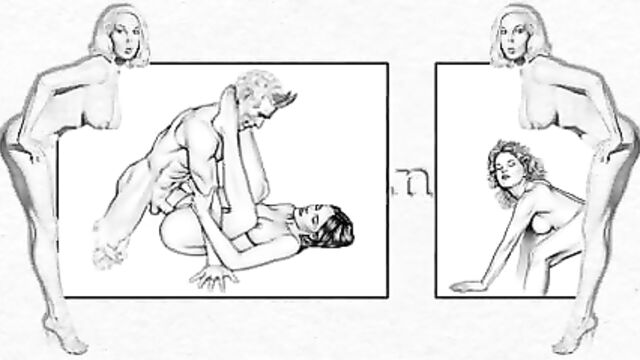 Erotic Drawings of Marc Blanton - Nymphs and Satyr