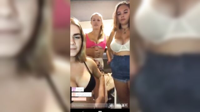 Three Girls Flashing