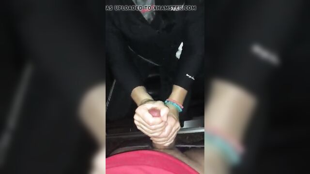 Drunk mom gives step son's friend a handjob outside after party