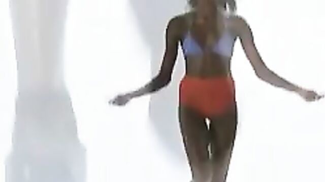 sexy skinny black girl fitness workout fun