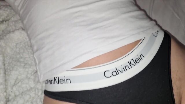 White top and Calvin Klein panties – the sexiest combo