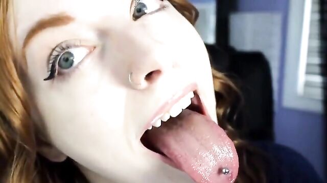 Hot RedHead Tongue Fetish