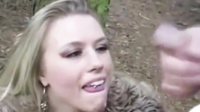 British Slut Michelle Moist Takes 2 Cumshots While Dogging