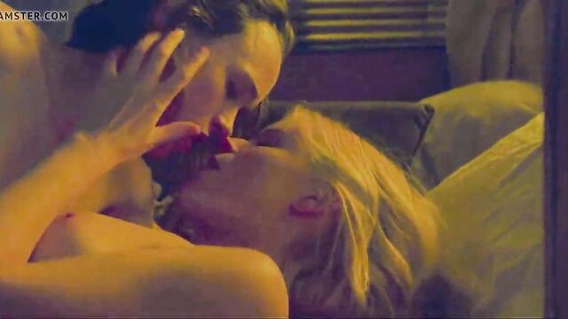 Kate Mara and Ellen Page topless lesbian scene, no sound