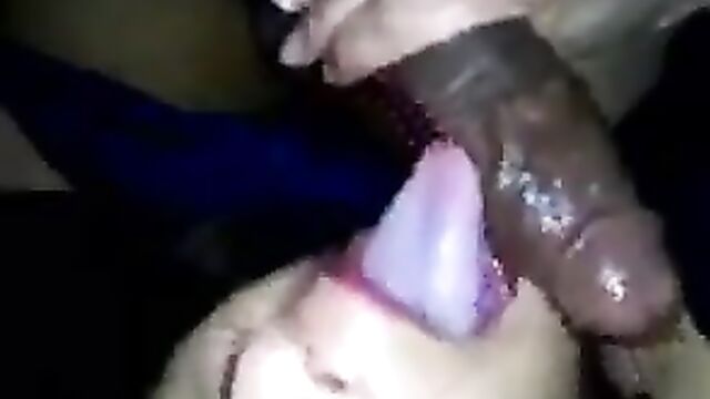 White girl sucking a chocolate dick to completion