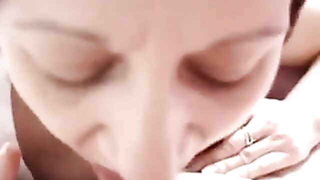 Cute wife licks her husband's semen