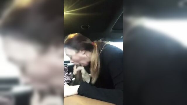 WHITE GIRL SUCKS GIANT BBC IN CAR