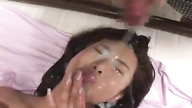 asian bukkake whore drowned in cum part 2