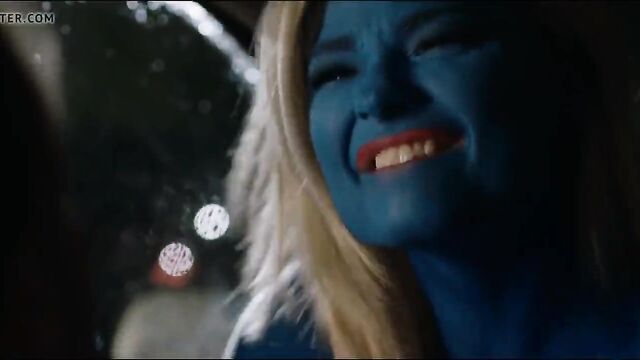 Emma Rigby (The Festival) Riding cock dressed as a Smurf