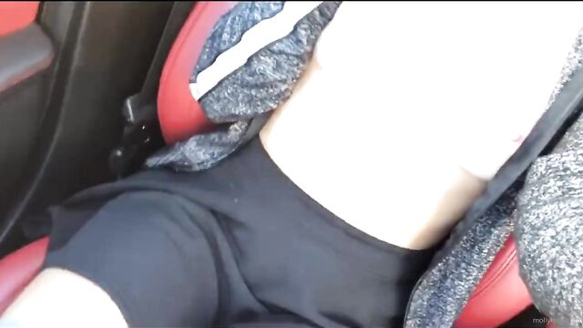 Playing with my pussy in the car live