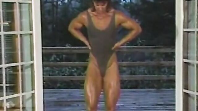 Joanne McCartney - grey leotard, indoor