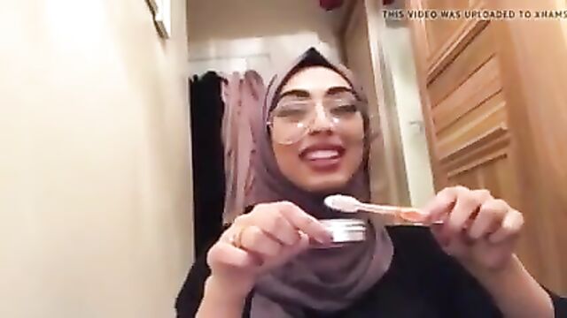 Hijabi Brushing her Pretty Teeth