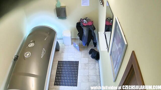 Camera in public tanning bed