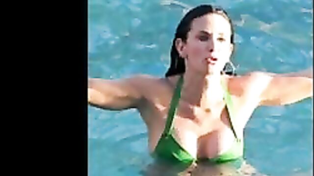 Courteney Cox green bikini