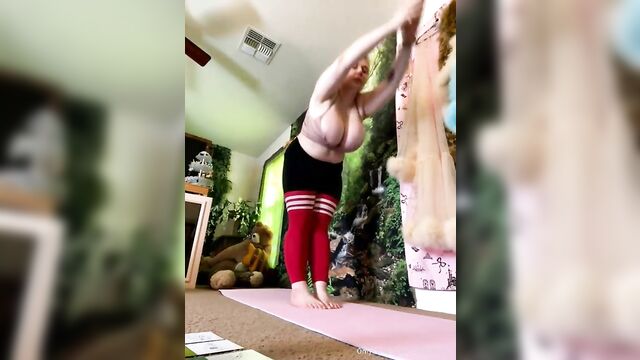 Big Tits Topless Yoga