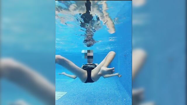 One-Piece Swimsuit in outdoor pool