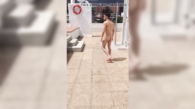 Big boner at the pool