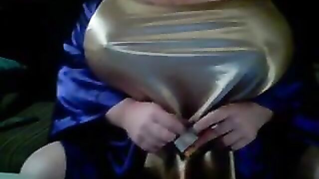 massive gold satin boobs 50ddds